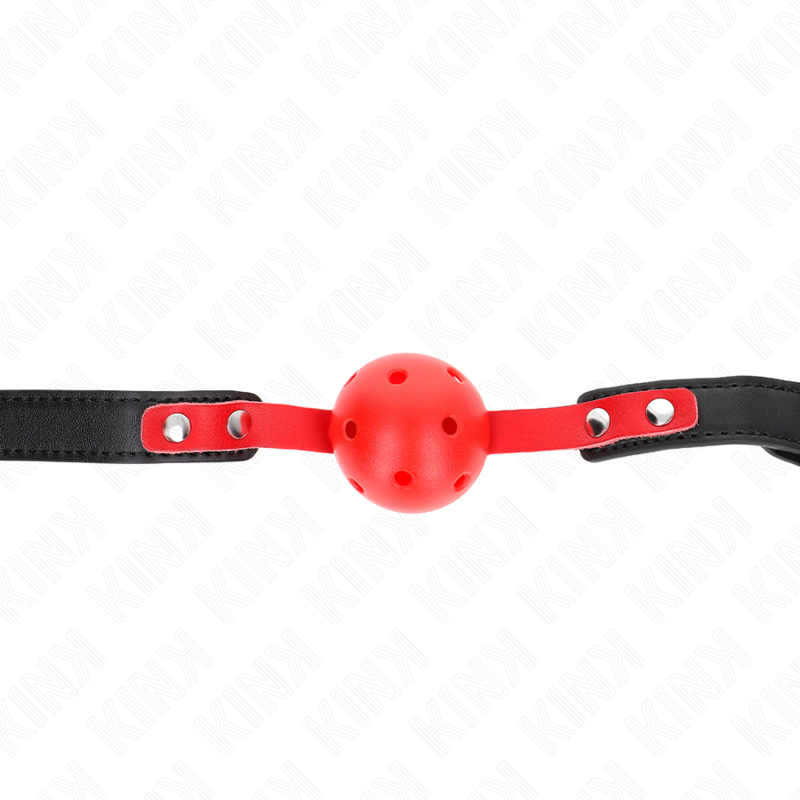 Mordaça KINK Bola Oca Vermelha com Alça Ajustável para jogos BDSM