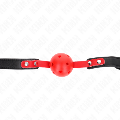 Mordaça KINK Bola Oca Vermelha com Alça Ajustável para jogos BDSM