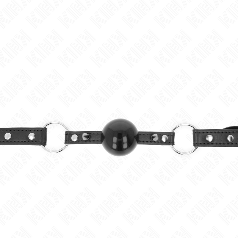 Mordaça Bola KINK de 4cm com ponta rebite e fecho snap lock para BDSM.