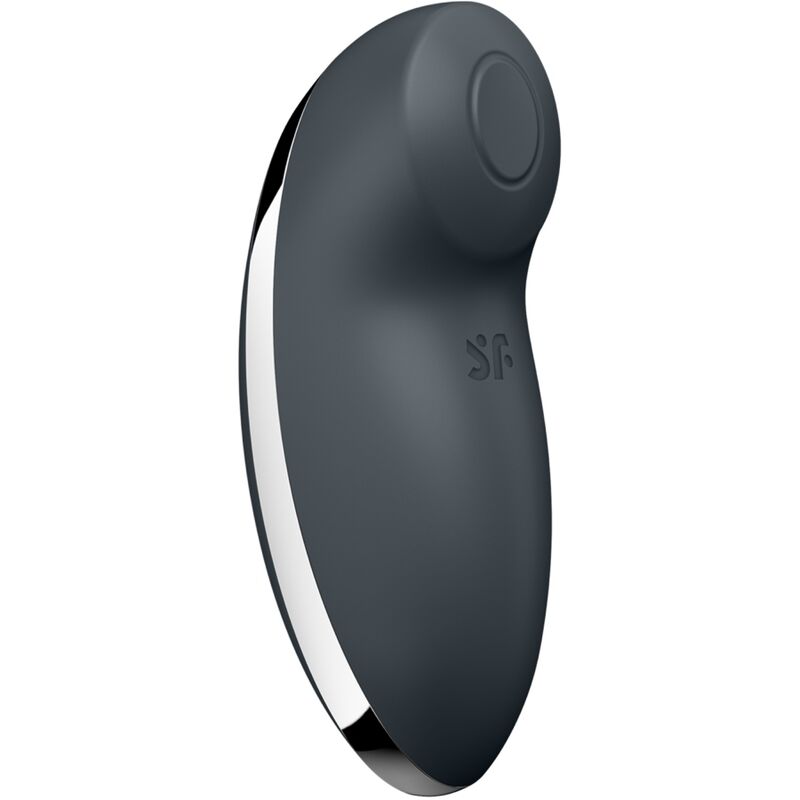 Satisfyer Tap & Climax 2 Vibrador e Estimulador Cinza em silicone macio, com detalhes dos botões e formato ergonómico.