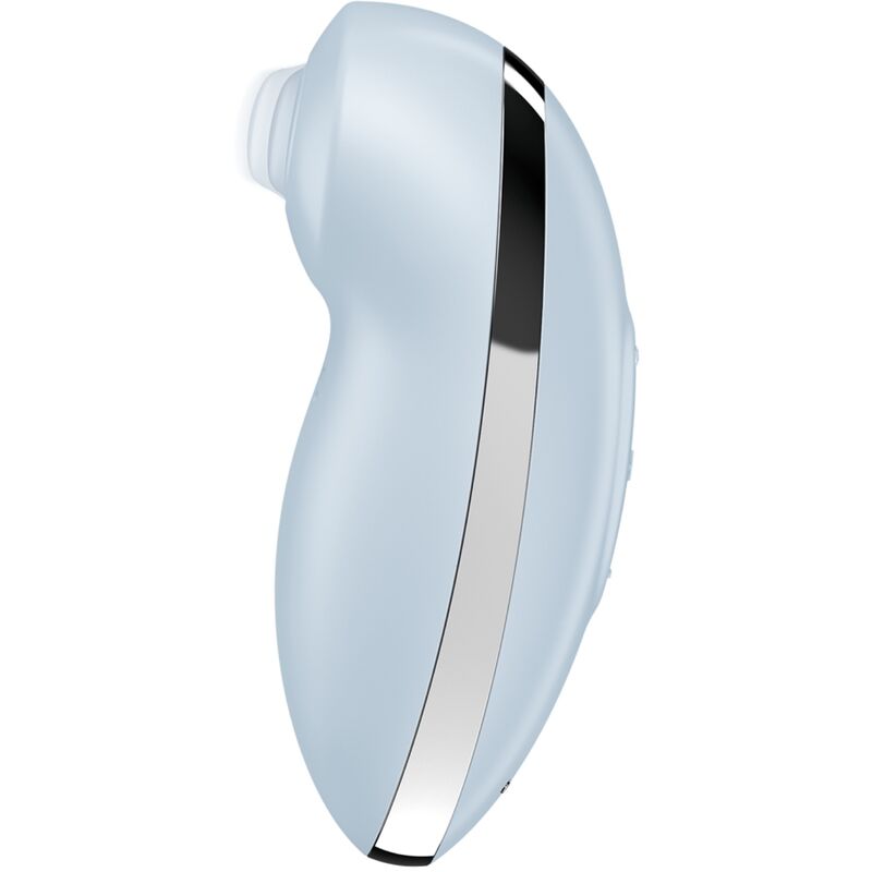 Satisfyer Tap & Climax 2 Vibrador e Estimulador Azul, com design ergonómico e silicone suave para dupla estimulação.