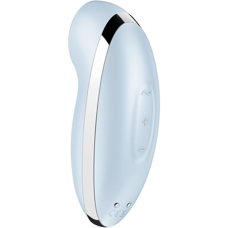 Satisfyer Tap & Climax 2 Vibrador e Estimulador Azul, com design ergonómico e silicone suave para dupla estimulação.