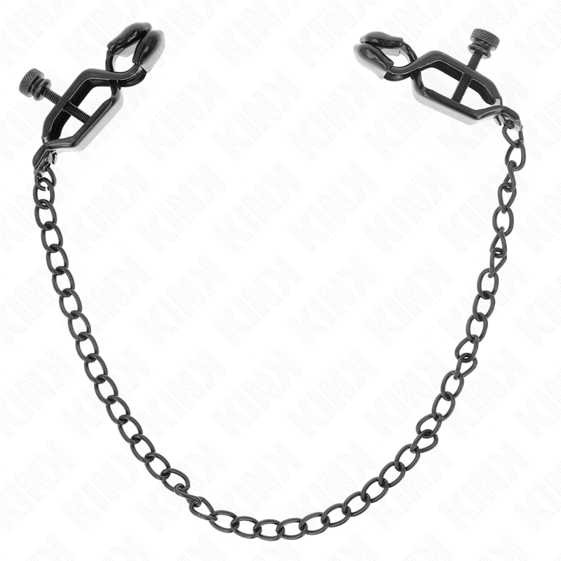 KINK Pinças de Corrente Plana Pretas 30 CM para estimulação BDSM.