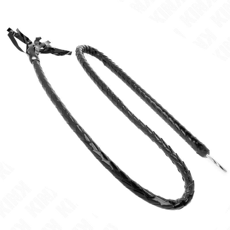KINK Chicote de PVC Longo Brilhante 138 CM para BDSM e impacto sensorial.