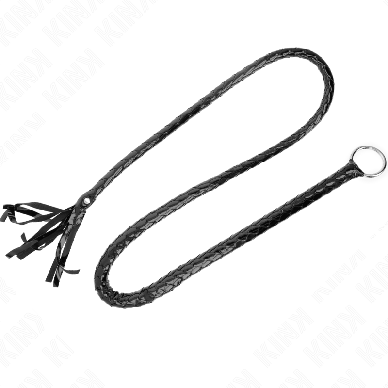 KINK Chicote de PVC Longo Brilhante 138 CM para BDSM e impacto sensorial.