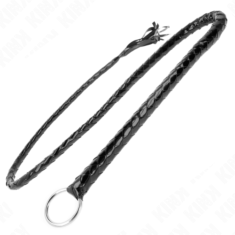 KINK Chicote de PVC Longo Brilhante 138 CM para BDSM e impacto sensorial.