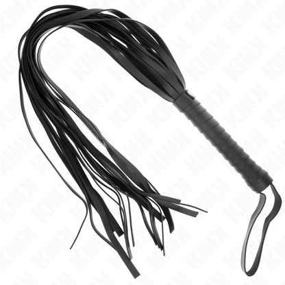 Chicote de Cauda Longa KINK Preto 70 CM com cabo curto para BDSM