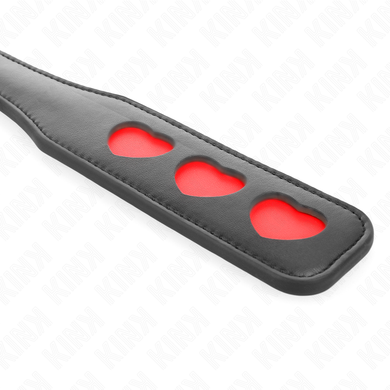 Paleta Coração KINK 32x6cm para BDSM, vista detalhada do design e material.