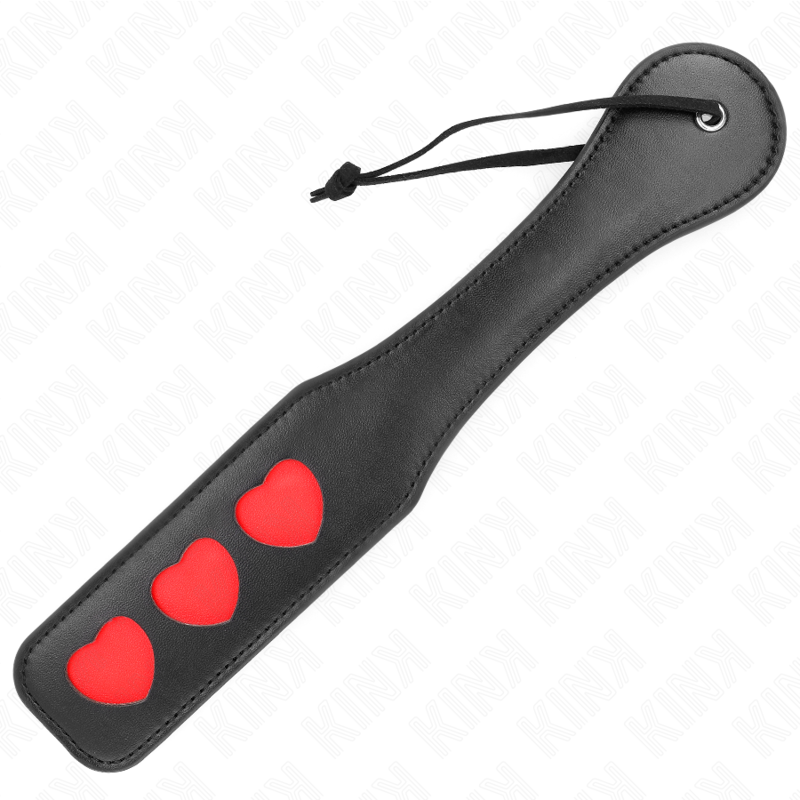 Paleta Coração KINK 32x6cm para BDSM, vista detalhada do design e material.