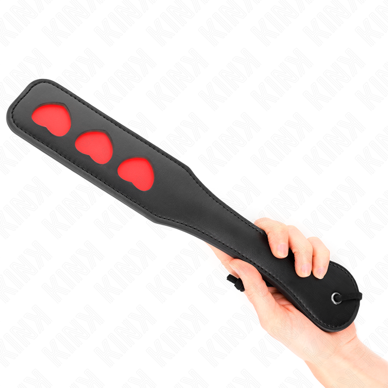 Paleta Coração KINK 32x6cm para BDSM, vista detalhada do design e material.