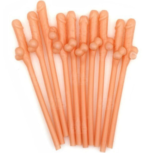 Palhinhas em Formato de Pénis - Pack de 10