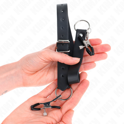 Detalhe das 4 Pinças de Clitóris Ajustáveis KINK para estimulação BDSM.