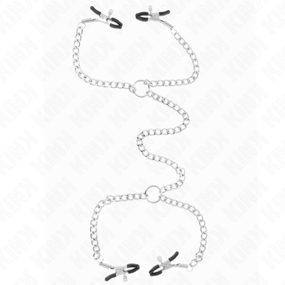 KINK Pinças de Mamilo com Correntes 32cm e 14cm (4 Unidades) para estimulação BDSM