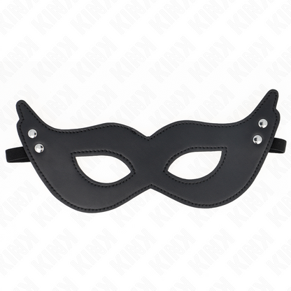 KINK Máscara de Couro com Rebites Modelo 1, ideal para BDSM e roleplay.