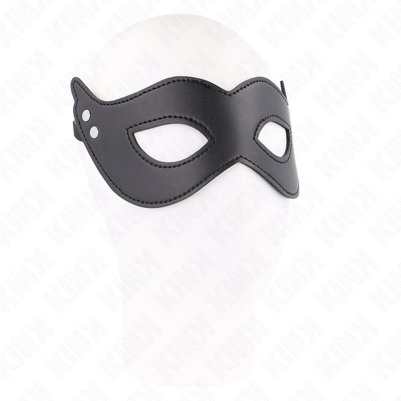 KINK Máscara de Couro com Rebites Modelo 1, ideal para BDSM e roleplay.