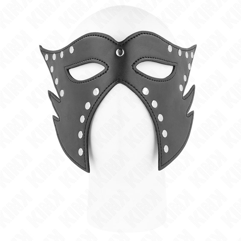 Máscara Facial de Gato KINK Modelo 2, detalhando o design e material para BDSM.