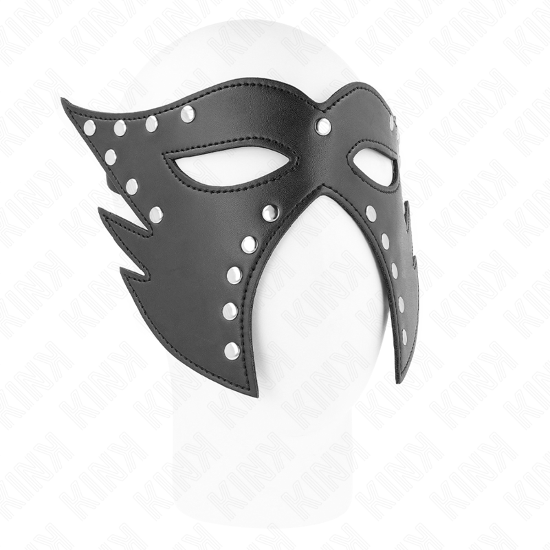 Máscara Facial de Gato KINK Modelo 2, detalhando o design e material para BDSM.
