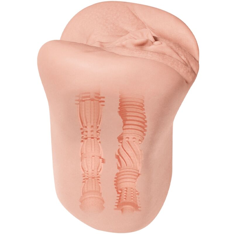Close-up do ALIVE Masturbador Masculino Vaginal Flexível, mostrando sua textura realista e design ergonômico.
