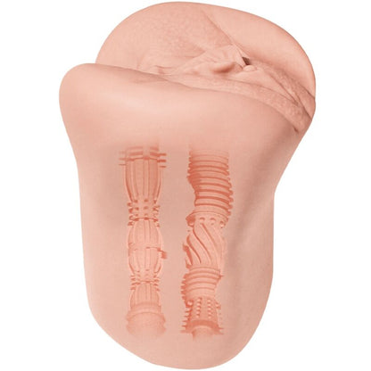 Close-up do ALIVE Masturbador Masculino Vaginal Flexível, mostrando sua textura realista e design ergonômico.