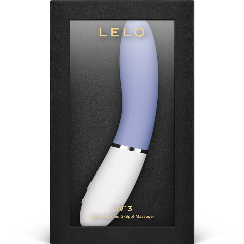 Close-up do LELO LIV™ 3 Vibrador Ponto G Bluetooth com App Azul, mostrando o seu design elegante e o silicone macio.