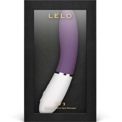 LELO LIV™ 3 Vibrador de Ponto G violeta com controlo via app, detalhe do silicone ultramacio e design ergonómico