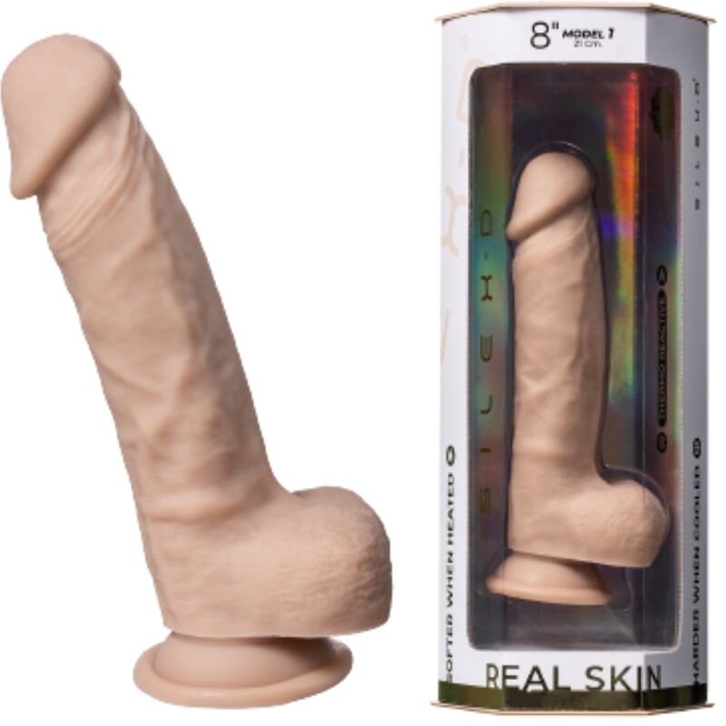 Close-up of the SILEXD Dildo Realístico Silicone Silexpan 21.5cm showing its realistic texture and details.