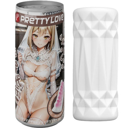 PRETTY LOVE Masturbador Masculino Tipo Lata com Tampa Flip, mostrando seu design discreto e material macio.