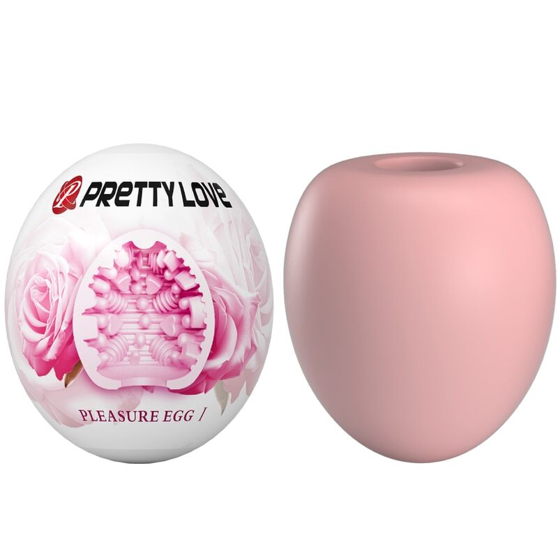 Close-up do Masturbador Masculino Pretty Love Ovo Rosa, mostrando sua textura interna e design compacto.