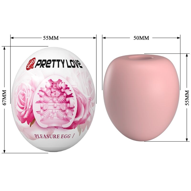 Close-up do Masturbador Masculino Pretty Love Ovo Rosa, mostrando sua textura interna e design compacto.