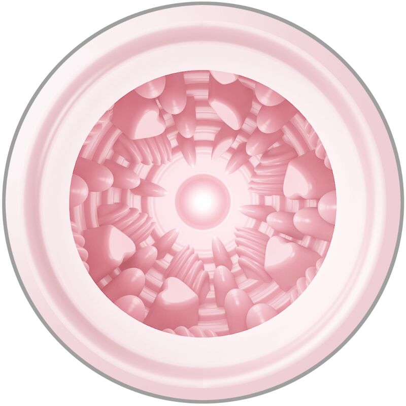Close-up do Masturbador Masculino Pretty Love Ovo Rosa, mostrando sua textura interna e design compacto.