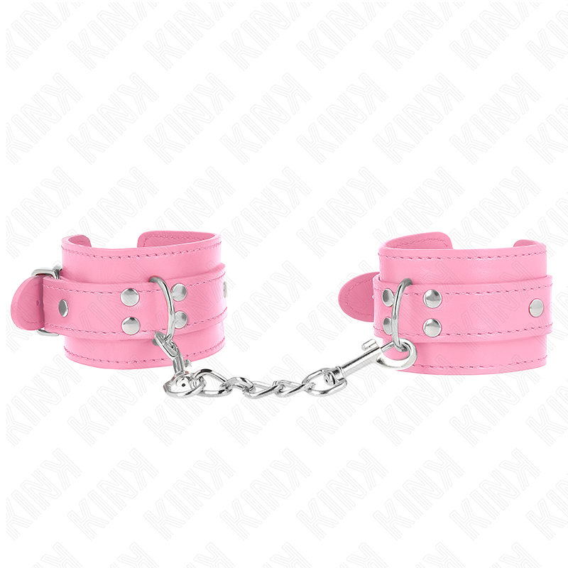 Pulseira de contenção KINK Simples Rosa Ajustável, mostrando detalhes do material e fecho
