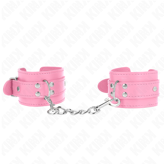 Pulseira de contenção KINK Simples Rosa Ajustável, mostrando detalhes do material e fecho