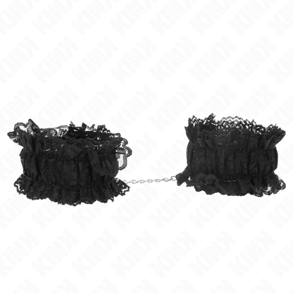 Algemas de Pulso Elásticas de Renda Negro