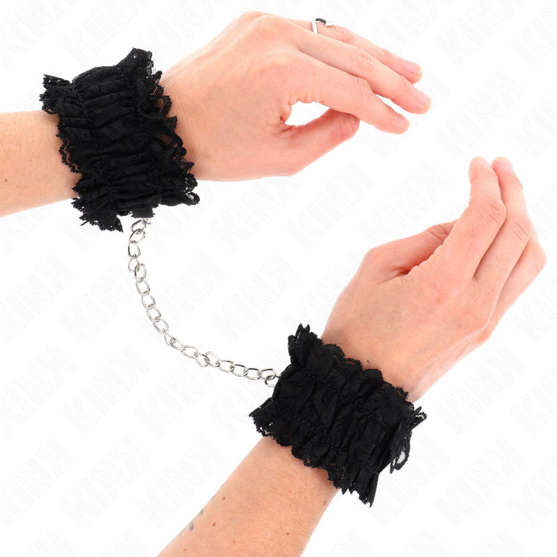Algemas de Pulso Elásticas de Renda Negro