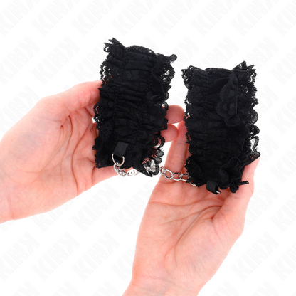 Algemas de Pulso Elásticas de Renda Negro