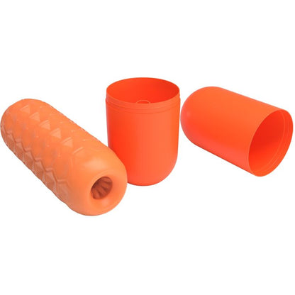 Masturbador Masculino PRETTY LOVE Twin Balls Laranja com bolas internas para estimulação.