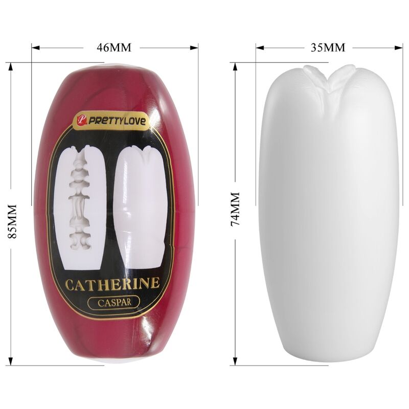Close-up do masturbador masculino Pretty Love Egg Catherine, mostrando sua forma e textura.