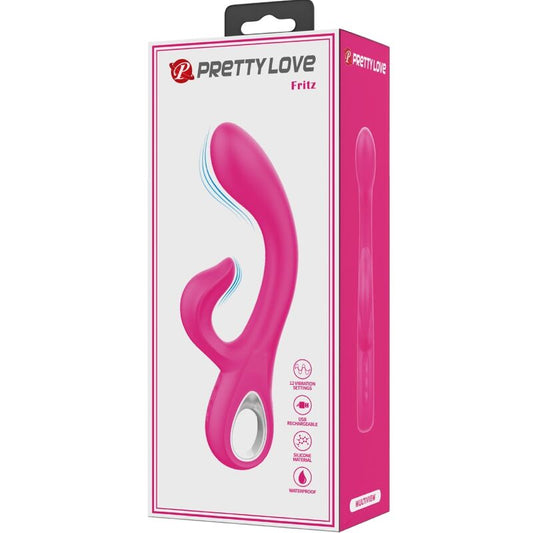 Vibrador Rabbit PRETTY LOVE Fritz Rosa com 12 Vibrações para dupla estimulação