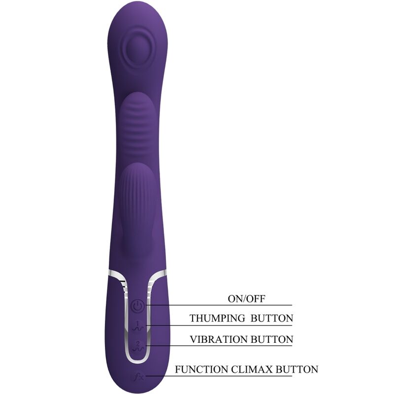 Vibrador Pretty Love Shania Triple Rabbit Roxo com estimulador