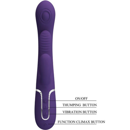 Vibrador Pretty Love Shania Triple Rabbit Roxo com estimulador