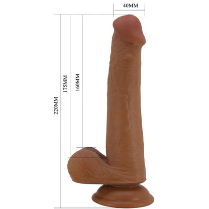 Close-up do Dildo Realista PRETTY LOVE de 22cm com ventosa, mostrando sua textura e detalhes.