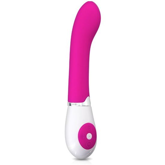 PRETTY LOVE Vibrador Daniel de silicone roxo e branco com 30 funções de vibração.