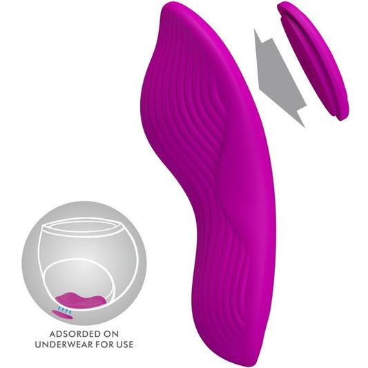 Close-up do Estimulador Clitoriano Lay-On PRETTY LOVE com Controle Remoto Rosa, destacando seu design discreto e material de silicone.