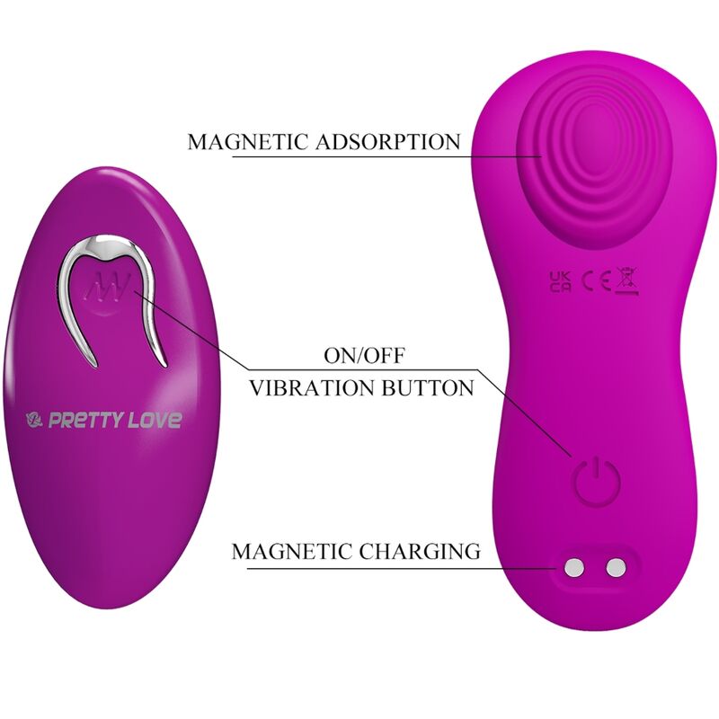 Close-up do Estimulador Clitoriano Lay-On PRETTY LOVE com Controle Remoto Rosa, destacando seu design discreto e material de silicone.