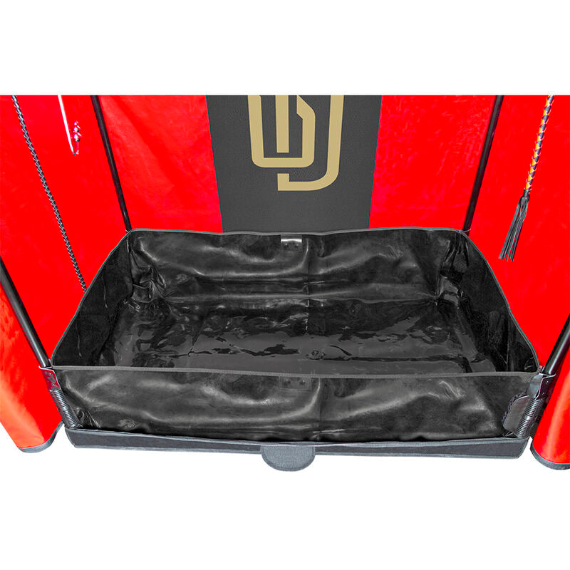 SECRET DOME Cabine Cúpula BDSM em preto e vermelho para submissão e controle consensual.