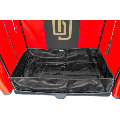 SECRET DOME Cabine Cúpula BDSM em preto e vermelho para submissão e controle consensual.