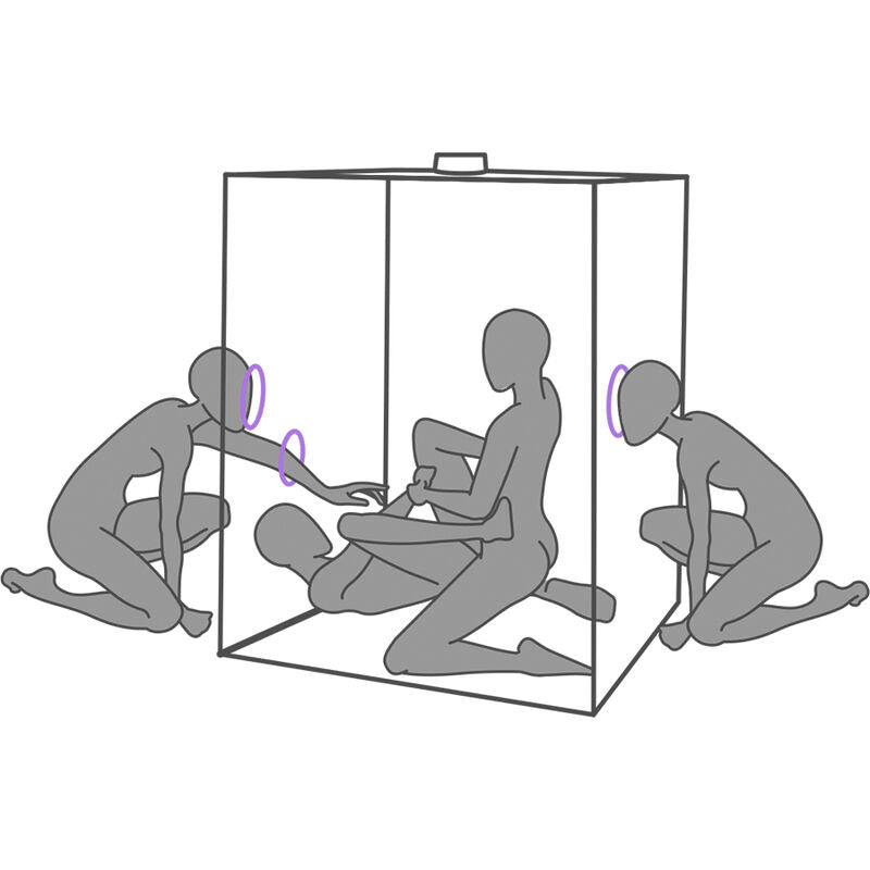 SECRET DOME Cabine BDSM Portátil Escândalo Roxo com iluminação LED e sistema de contenção