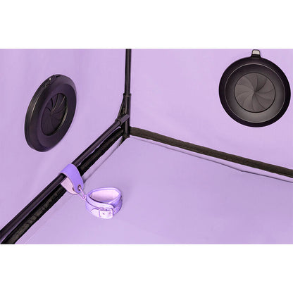 SECRET DOME Cabine BDSM Portátil Escândalo Roxo com iluminação LED e sistema de contenção
