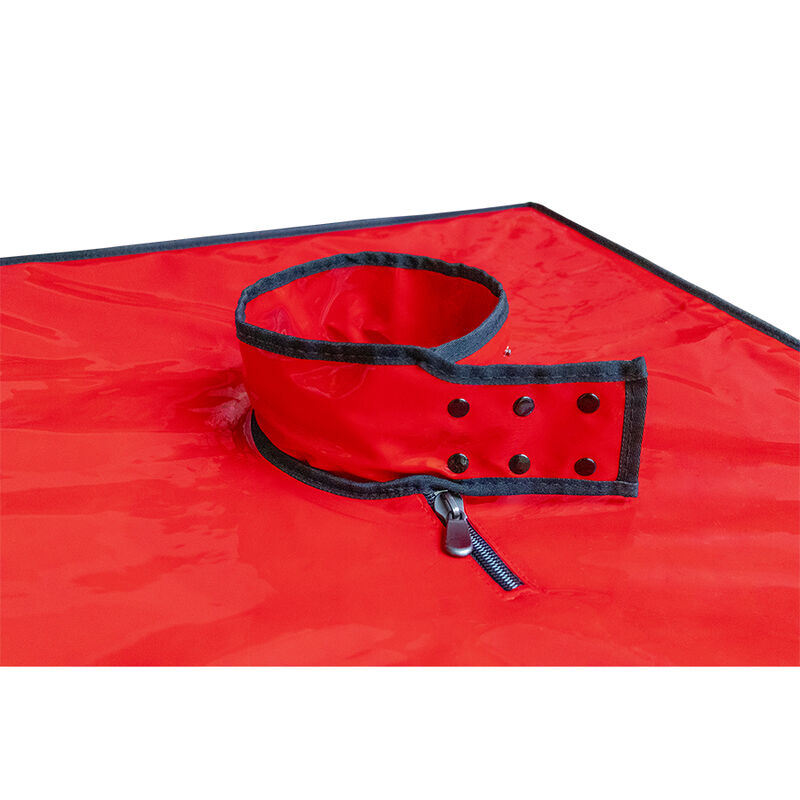 Close-up da Cabine Bukkake Kink Club SECRET DOME Preto e Vermelho, mostrando detalhes da estrutura e acessórios.