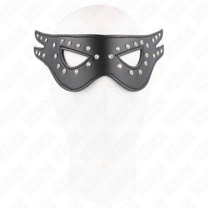 Máscara de couro preta KINK Sexy Modelo 2 para BDSM e role-playing.
